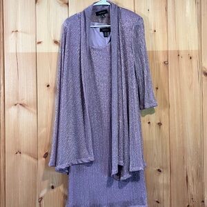 R&M Richards Lavender Dress with Shimmering Shawl